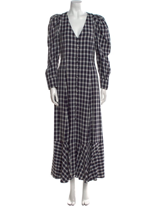 Mr. Larkin Plaid Print Long Dress