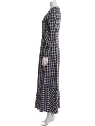 Mr. Larkin Plaid Print Long Dress