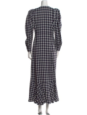 Mr. Larkin Plaid Print Long Dress