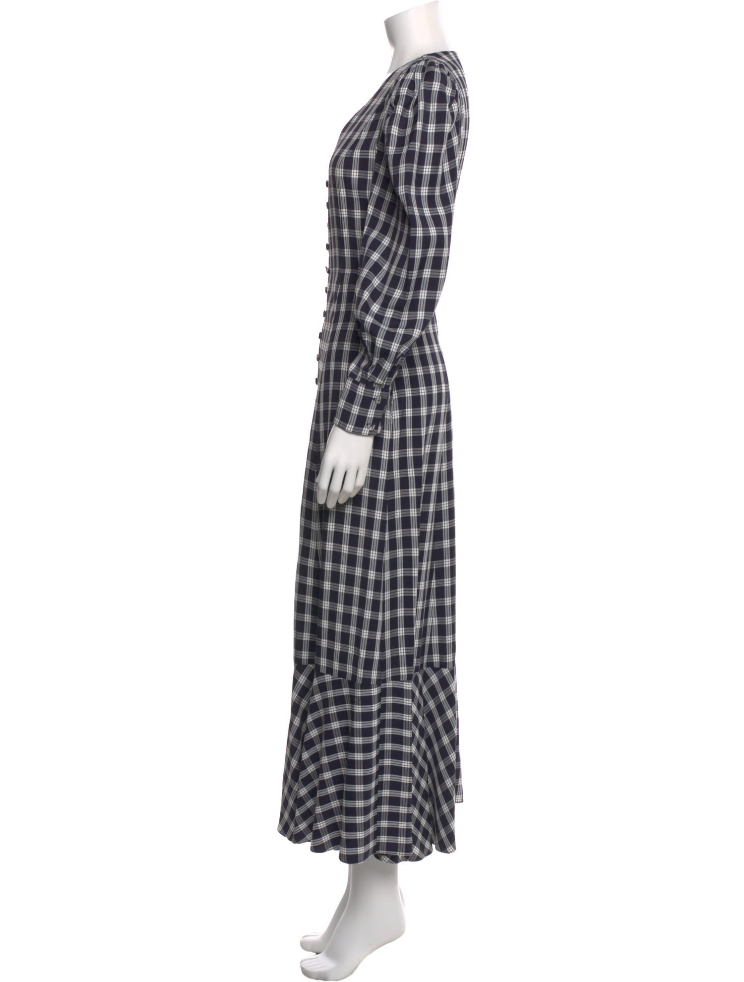 Mr. Larkin Plaid Print Long Dress