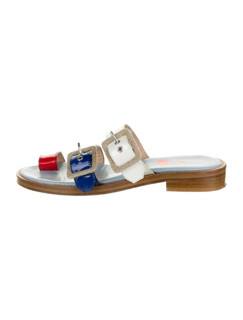 MR by Man Repeller Patent Leather Printed Sandals
