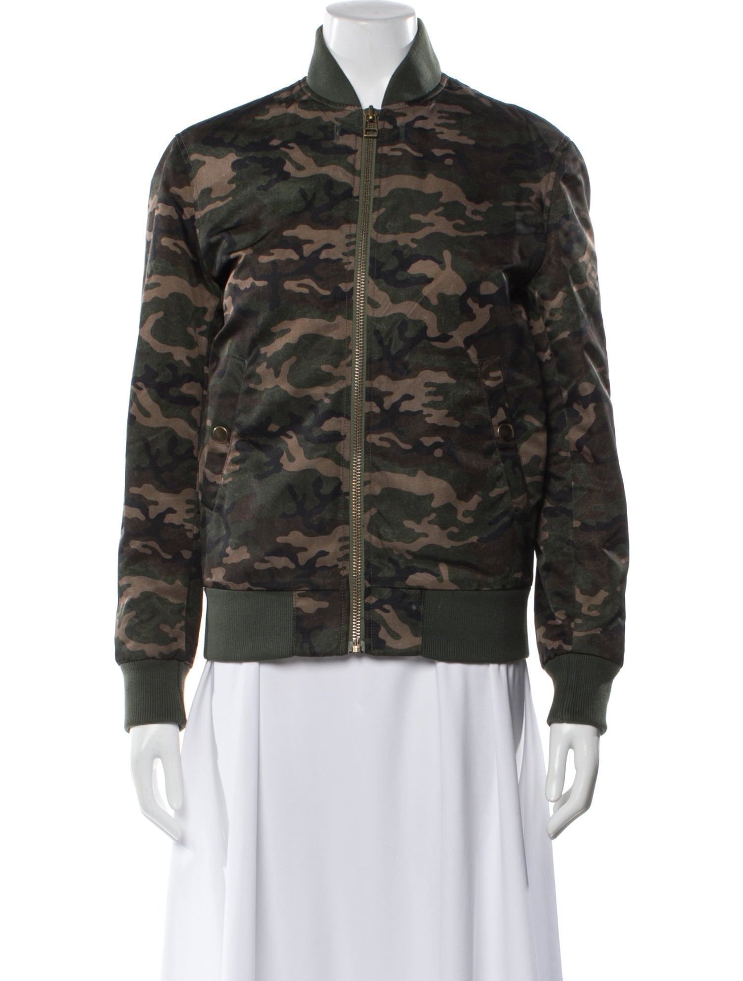 Mr & Mrs Furs Camouflage Print Bomber Jacket