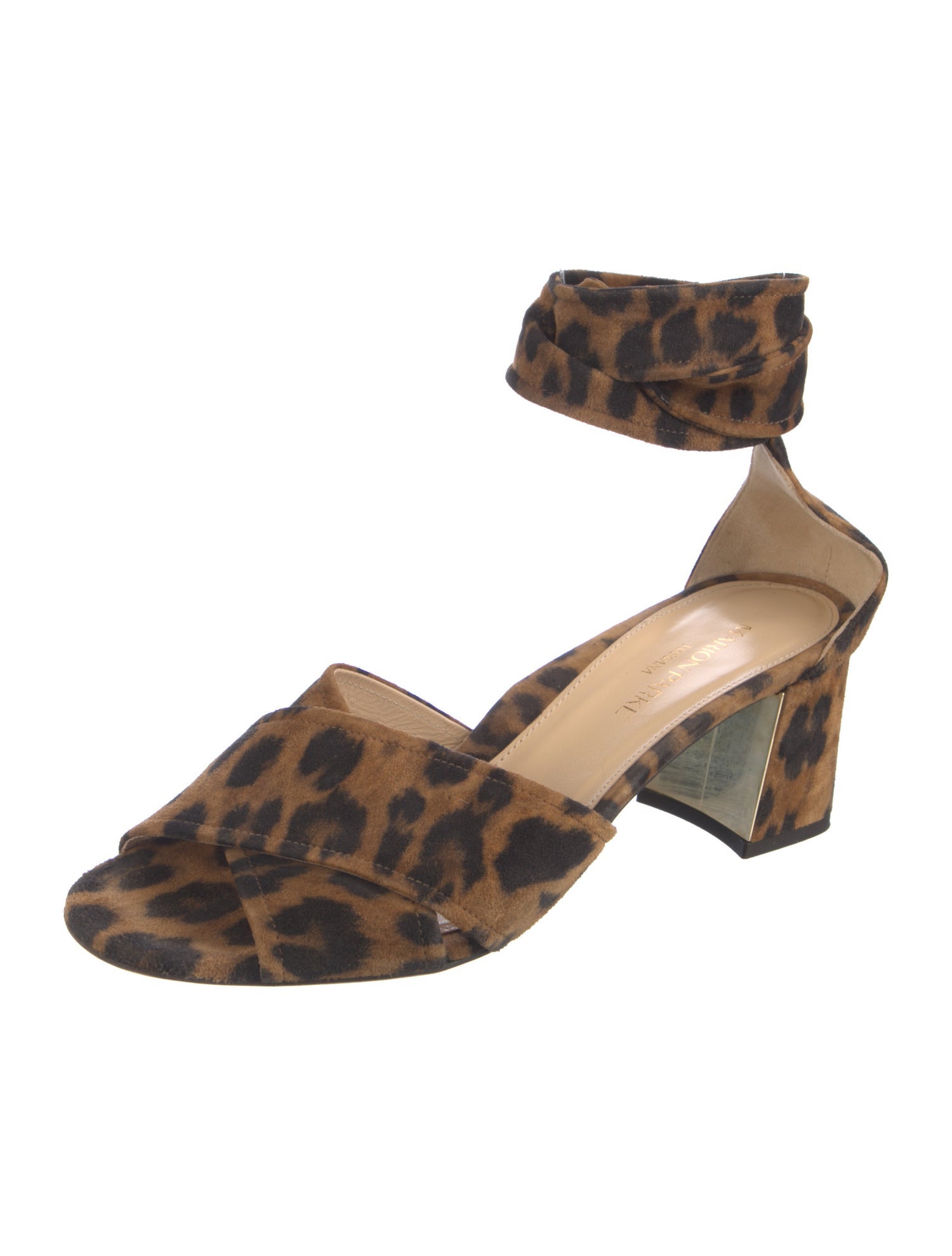 Marion Parke Suede Animal Print D'Orsay Pumps