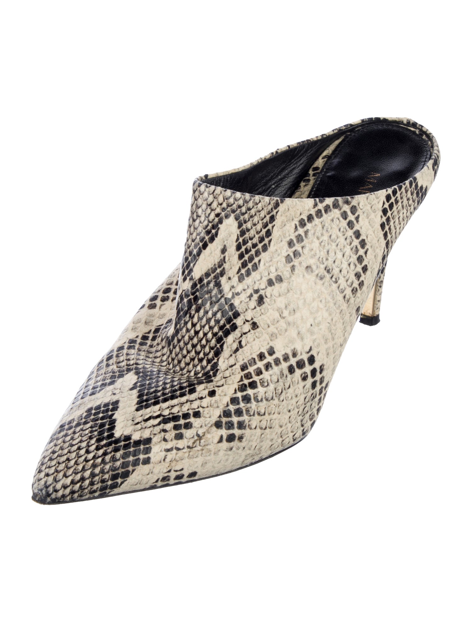 Marion Parke Leather Animal Print Slides