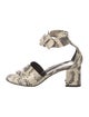 Marion Parke Embossed Leather Animal Print Sandals