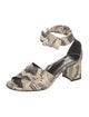 Marion Parke Embossed Leather Animal Print Sandals
