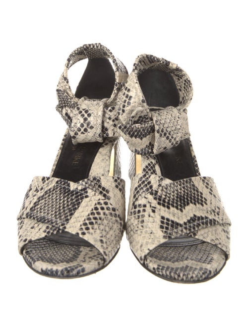 Marion Parke Embossed Leather Animal Print Sandals
