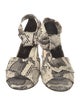 Marion Parke Embossed Leather Animal Print Sandals