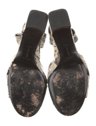 Marion Parke Embossed Leather Animal Print Sandals