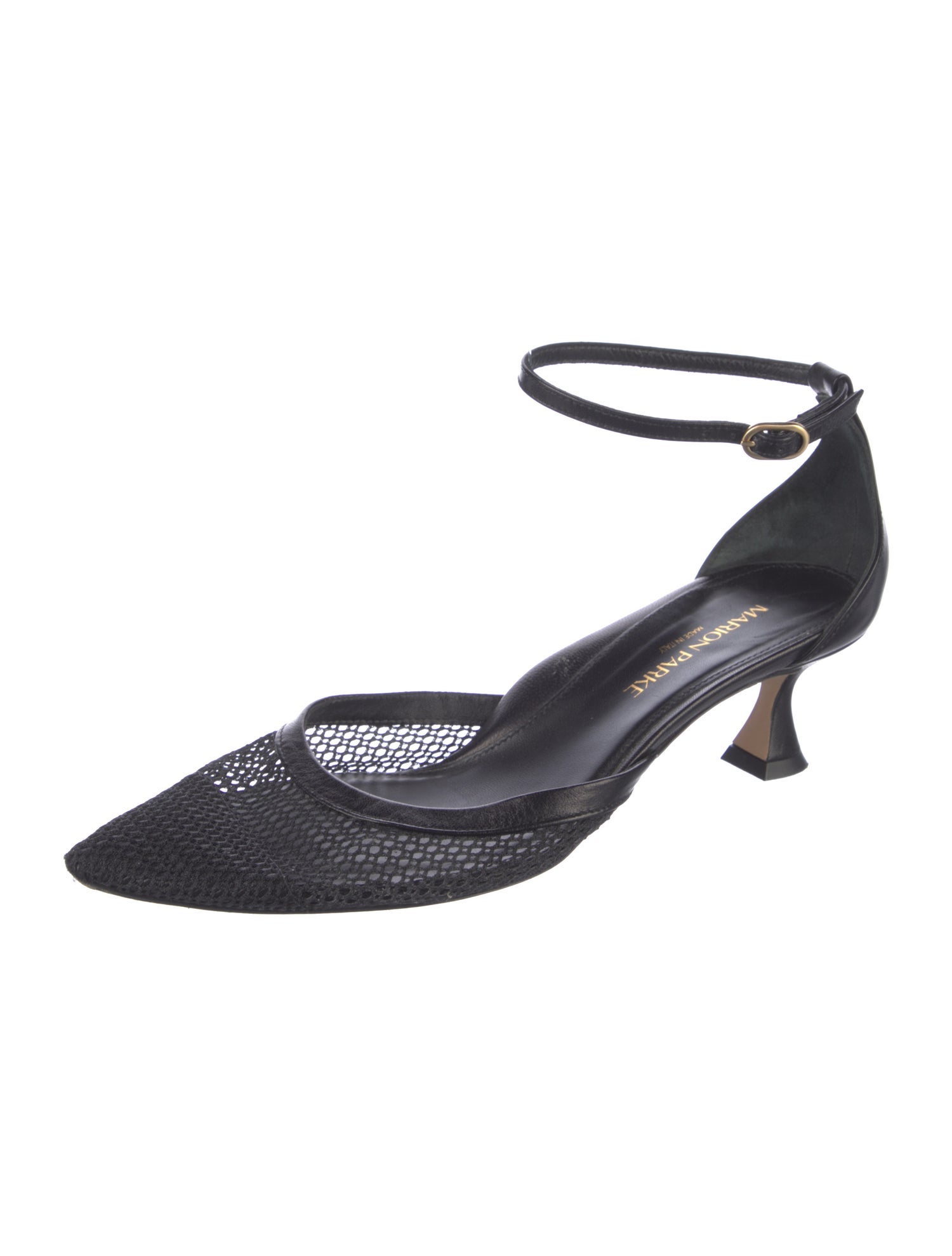 Marion Parke Mesh Leather Trim Embellishment D'Orsay Pumps