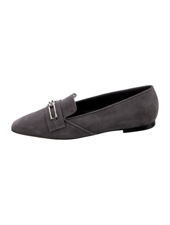 Marion Parke Suede Chain-Link Accents Loafers