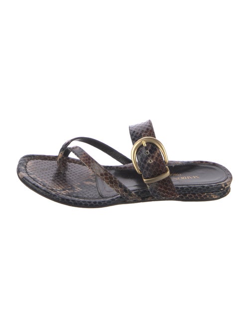 Marion Parke Embossed Leather Animal Print Slides