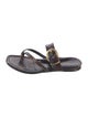 Marion Parke Embossed Leather Animal Print Slides