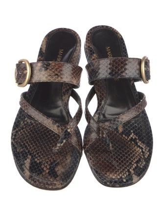 Marion Parke Embossed Leather Animal Print Slides