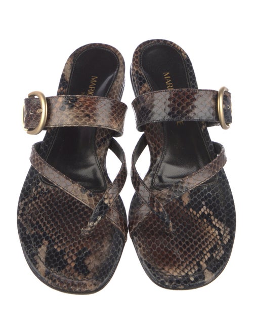 Marion Parke Embossed Leather Animal Print Slides
