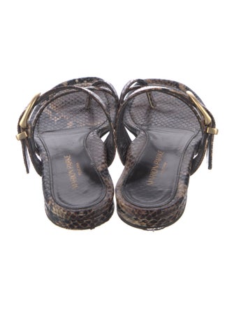 Marion Parke Embossed Leather Animal Print Slides