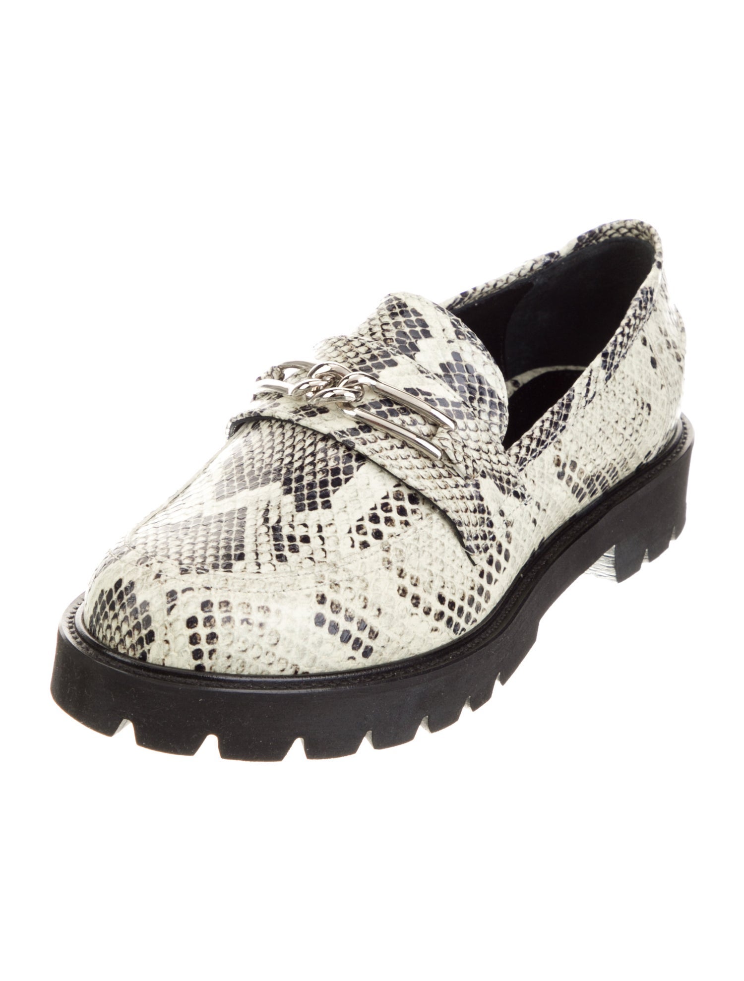 Marion Parke Leather Animal Print Loafers