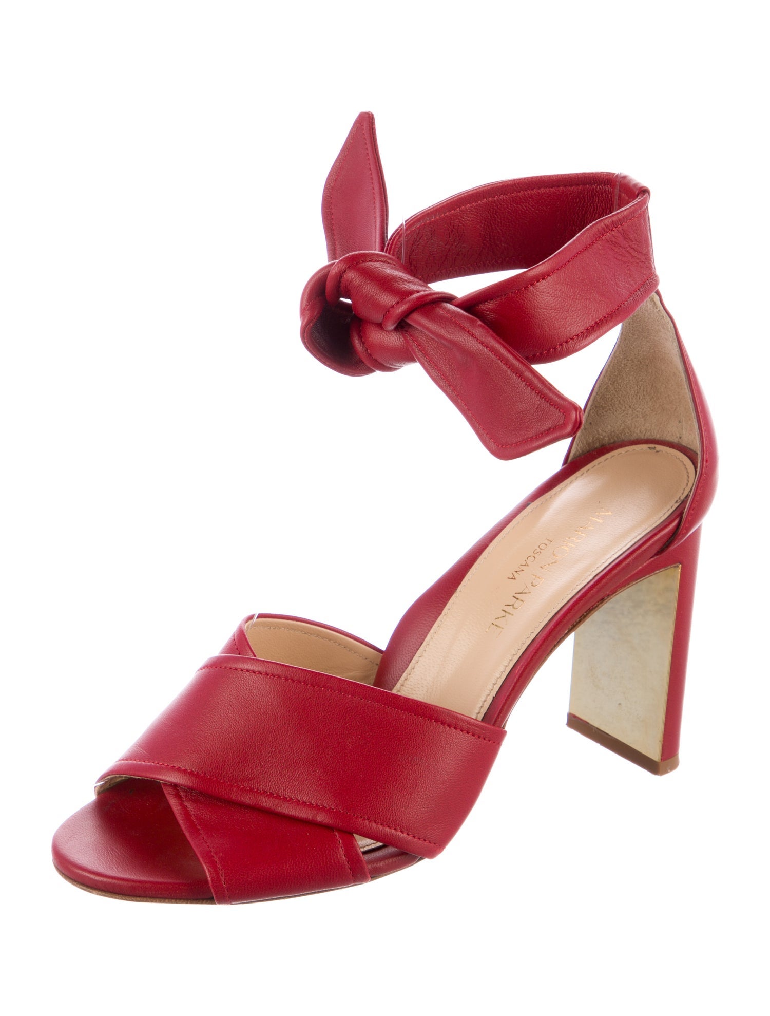 Marion Parke Leather Bow Accents Sandals