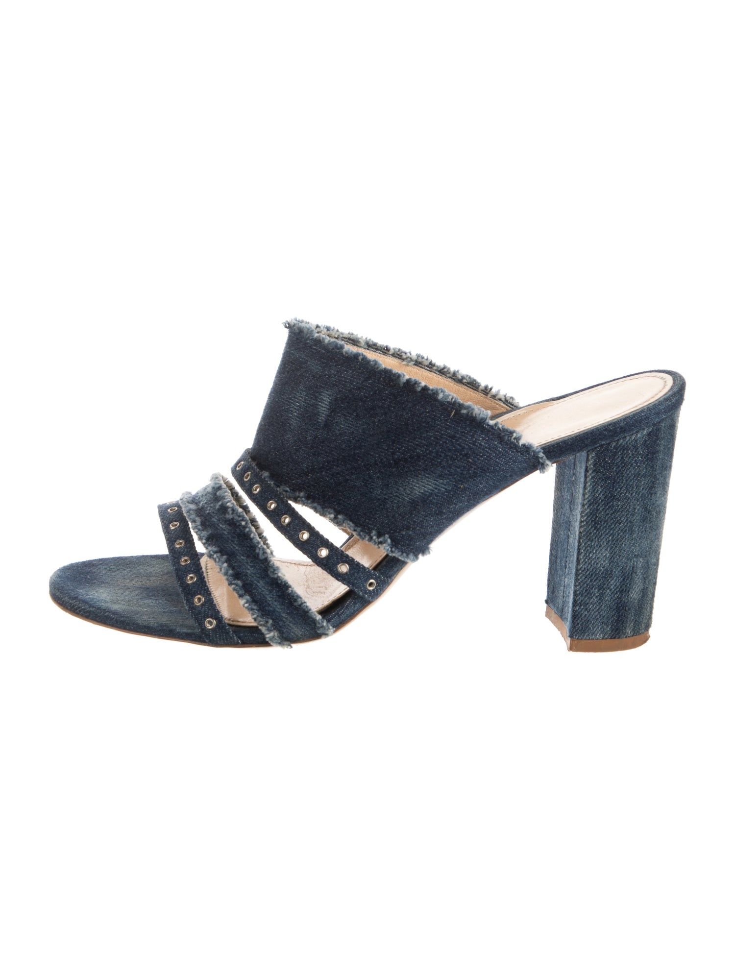 Marion Parke Denim Raw-Edge Trim Slides