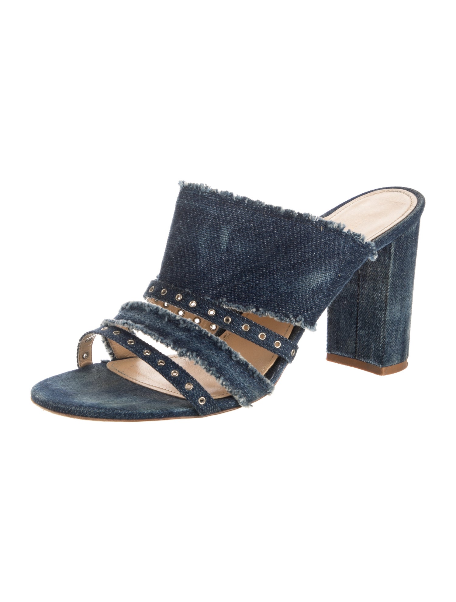 Marion Parke Denim Raw-Edge Trim Slides