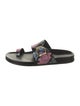 Marion Parke Leather Floral Print Slides