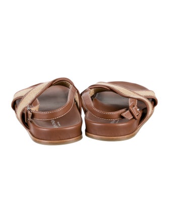 Marion Parke Leather Colorblock Pattern Slingback Sandals