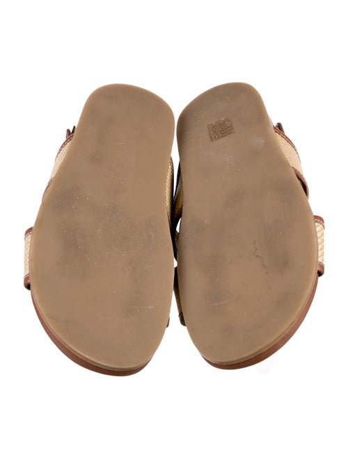 Marion Parke Leather Colorblock Pattern Slingback Sandals