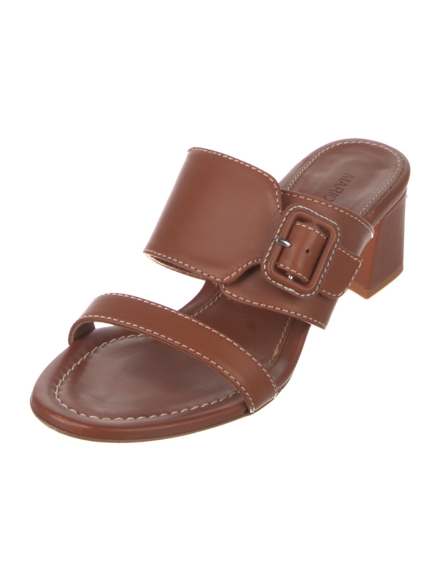 Marion Parke Leather Whipstitch Trim Slides