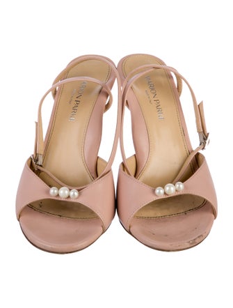 Marion Parke Leather Beaded Accents Sandals