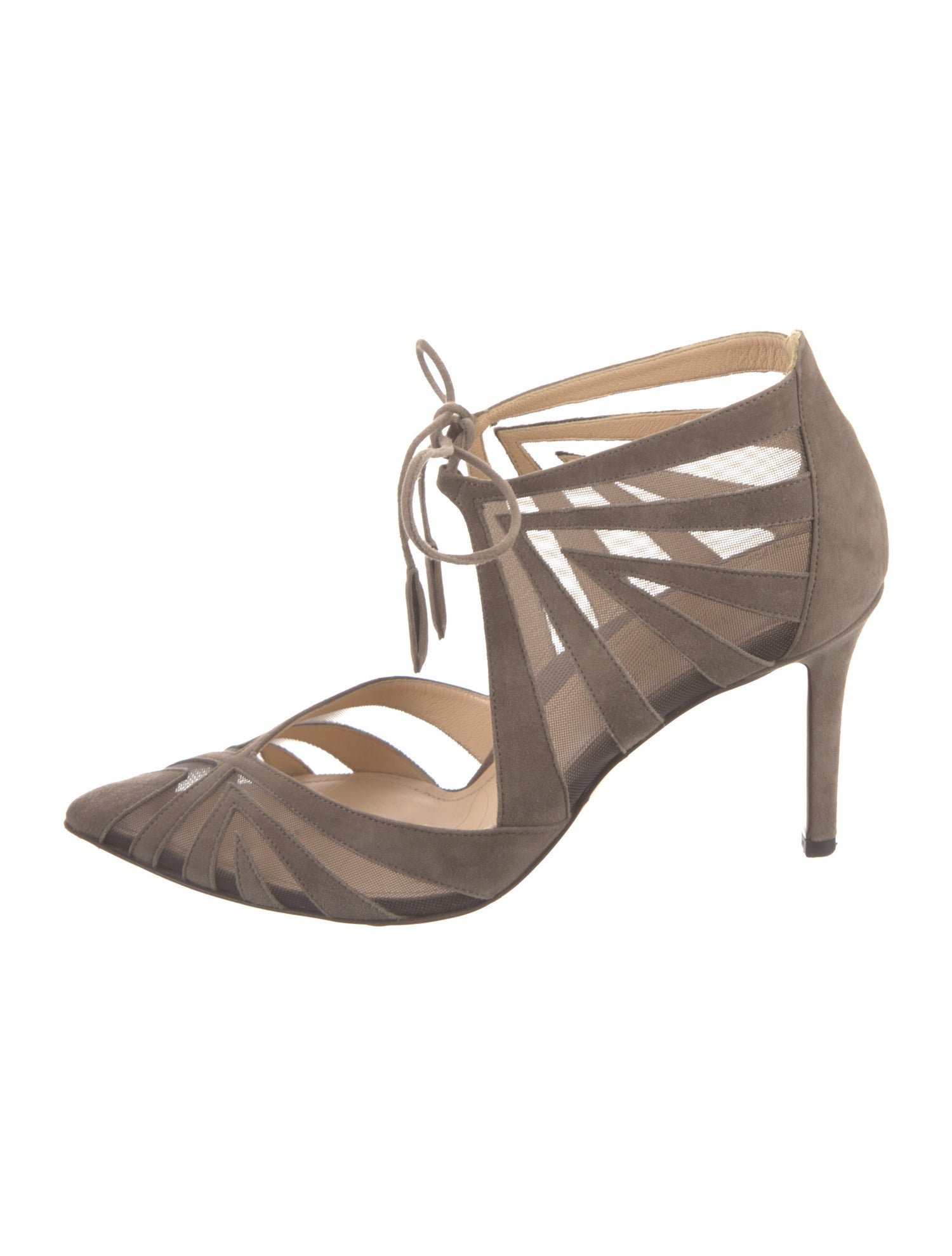 Marion Parke Suede Mesh Accents D'Orsay Pumps