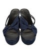 Marion Parke Denim Leather Trim Embellishment Slides