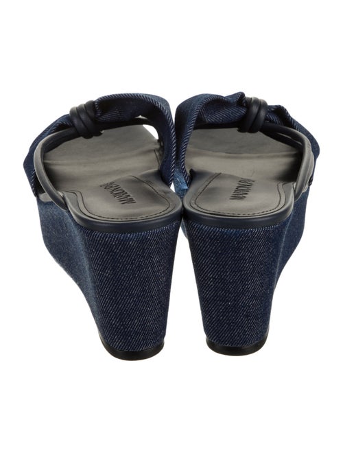 Marion Parke Denim Leather Trim Embellishment Slides