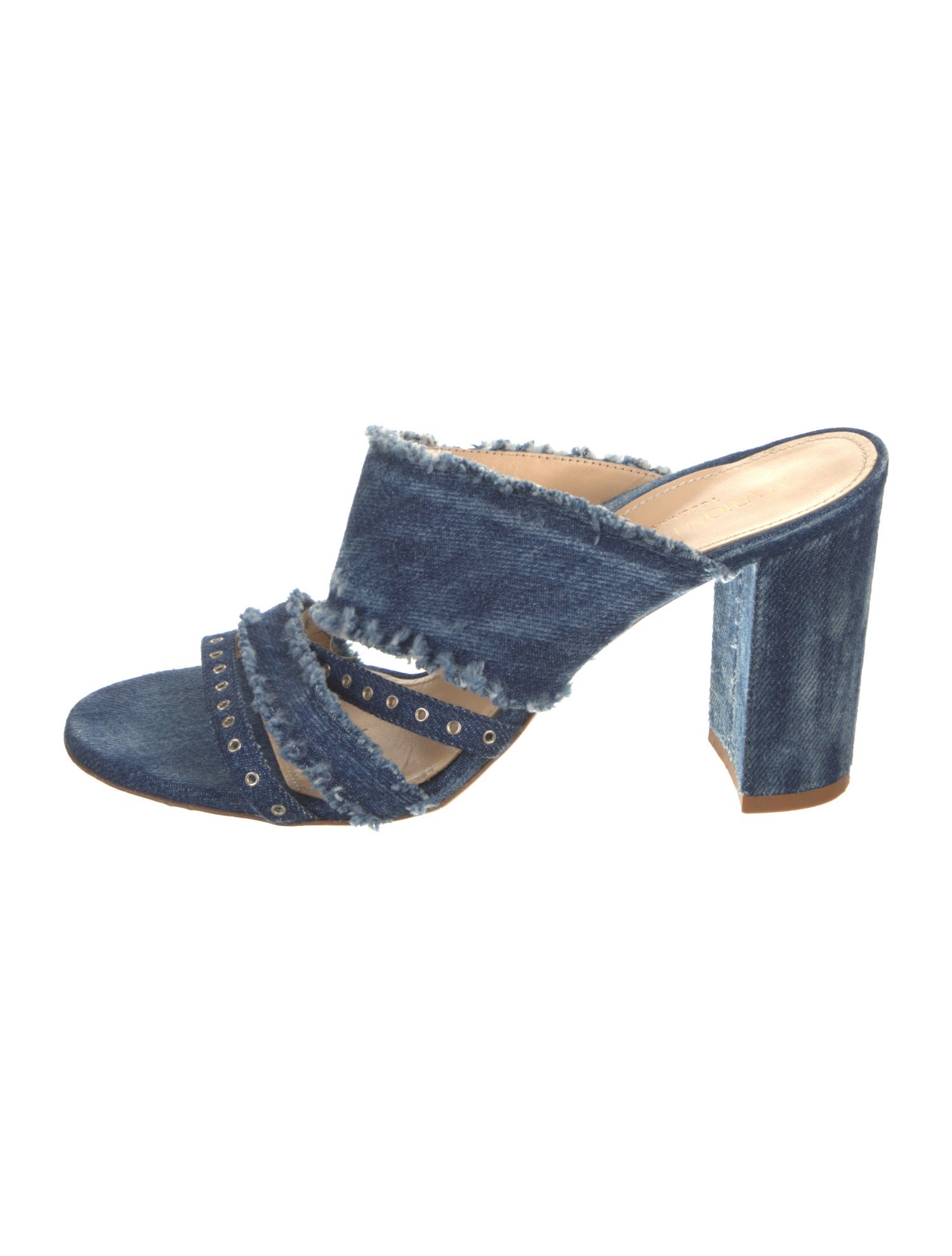 Marion Parke Denim Raw-Edge Trim Slides