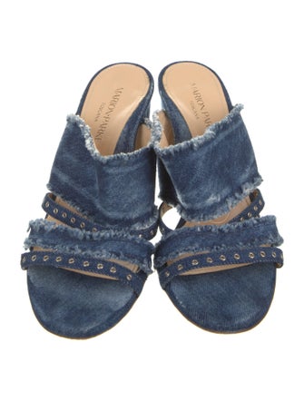 Marion Parke Denim Raw-Edge Trim Slides