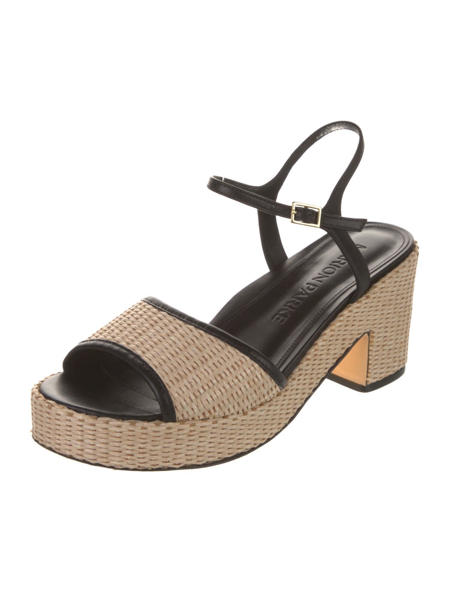 Marion Parke Raffia Leather Trim Embellishment Espadrilles