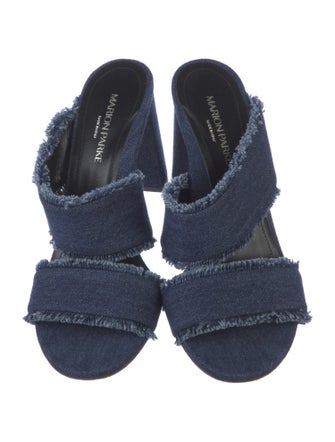 Marion Parke Denim Raw-Edge Trim Slides