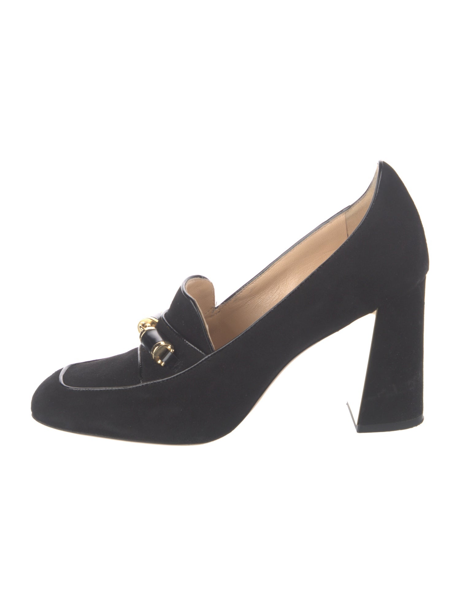 Marion Parke Suede Leather Trim Embellishment Pumps
