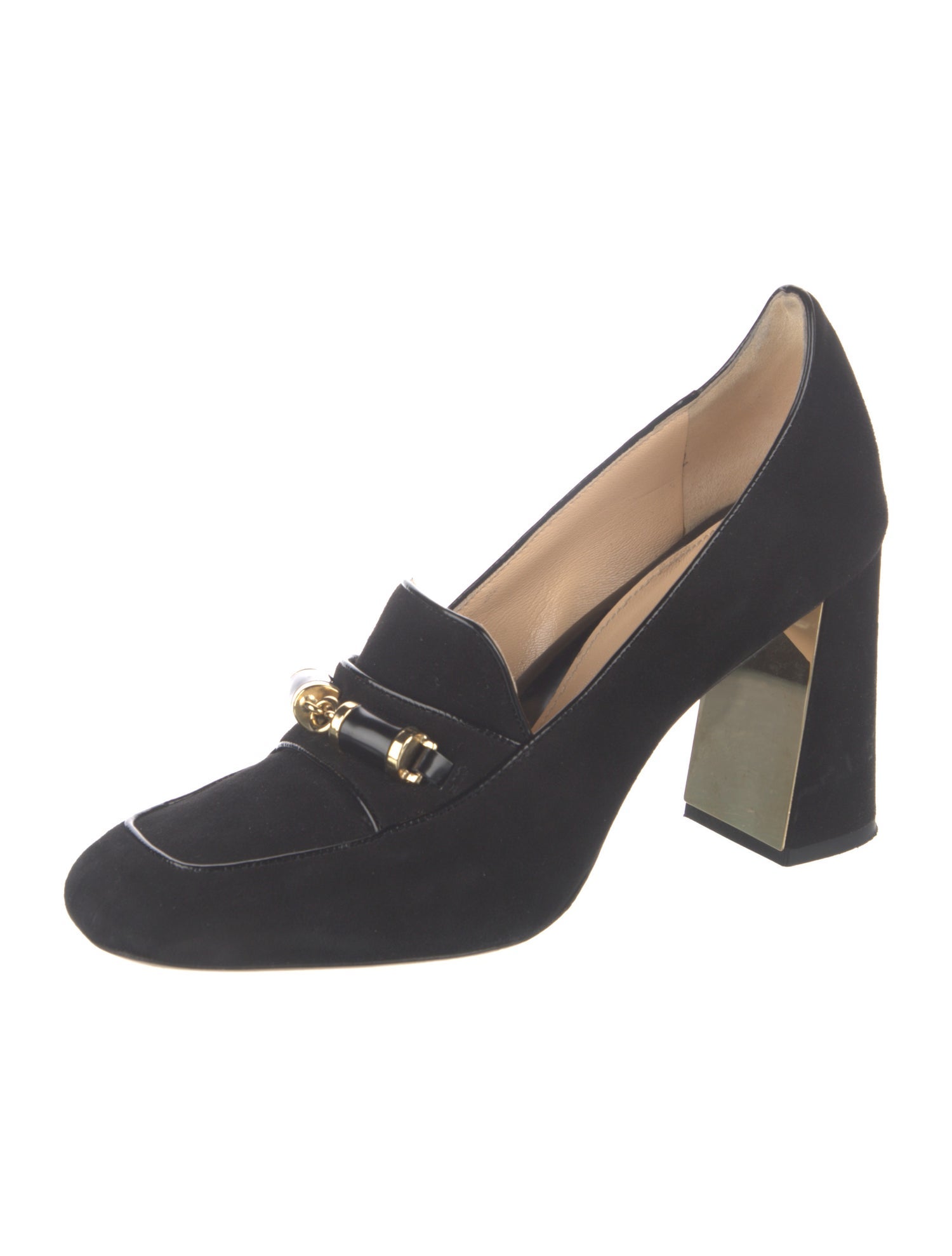 Marion Parke Suede Leather Trim Embellishment Pumps