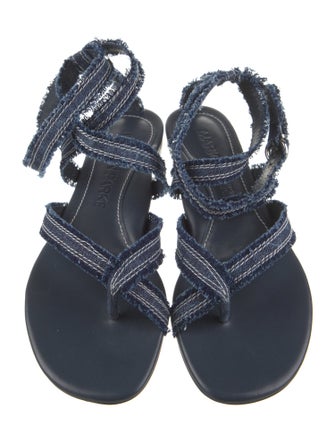 Marion Parke Denim Raw-Edge Trim Gladiator Sandals