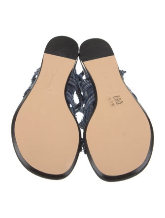 Marion Parke Denim Raw-Edge Trim Gladiator Sandals