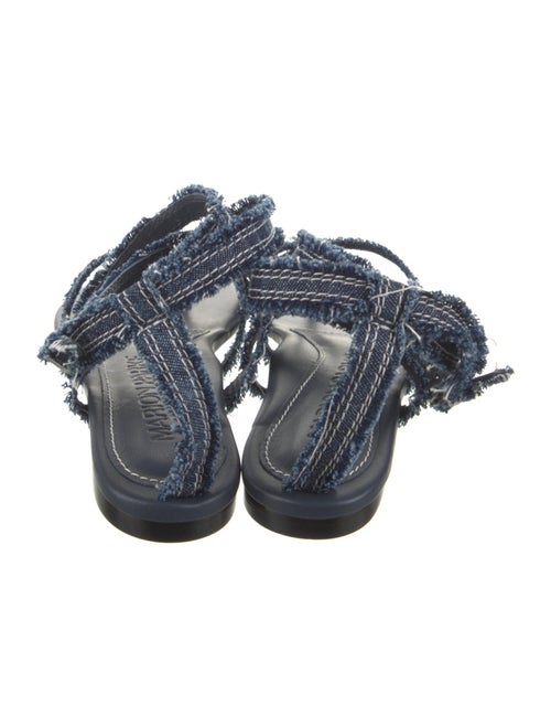 Marion Parke Denim Raw-Edge Trim Gladiator Sandals