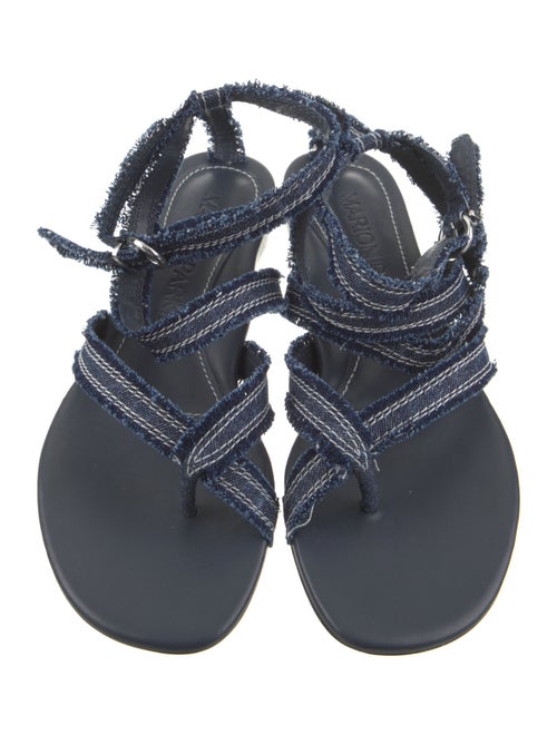 Marion Parke Denim Raw-Edge Trim Gladiator Sandals