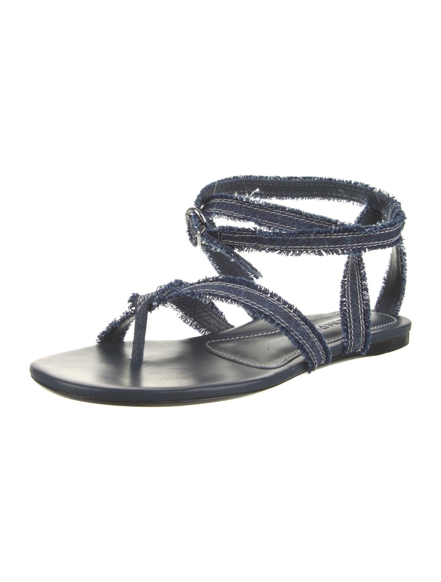 Marion Parke Denim Raw-Edge Trim Gladiator Sandals w/ Tags