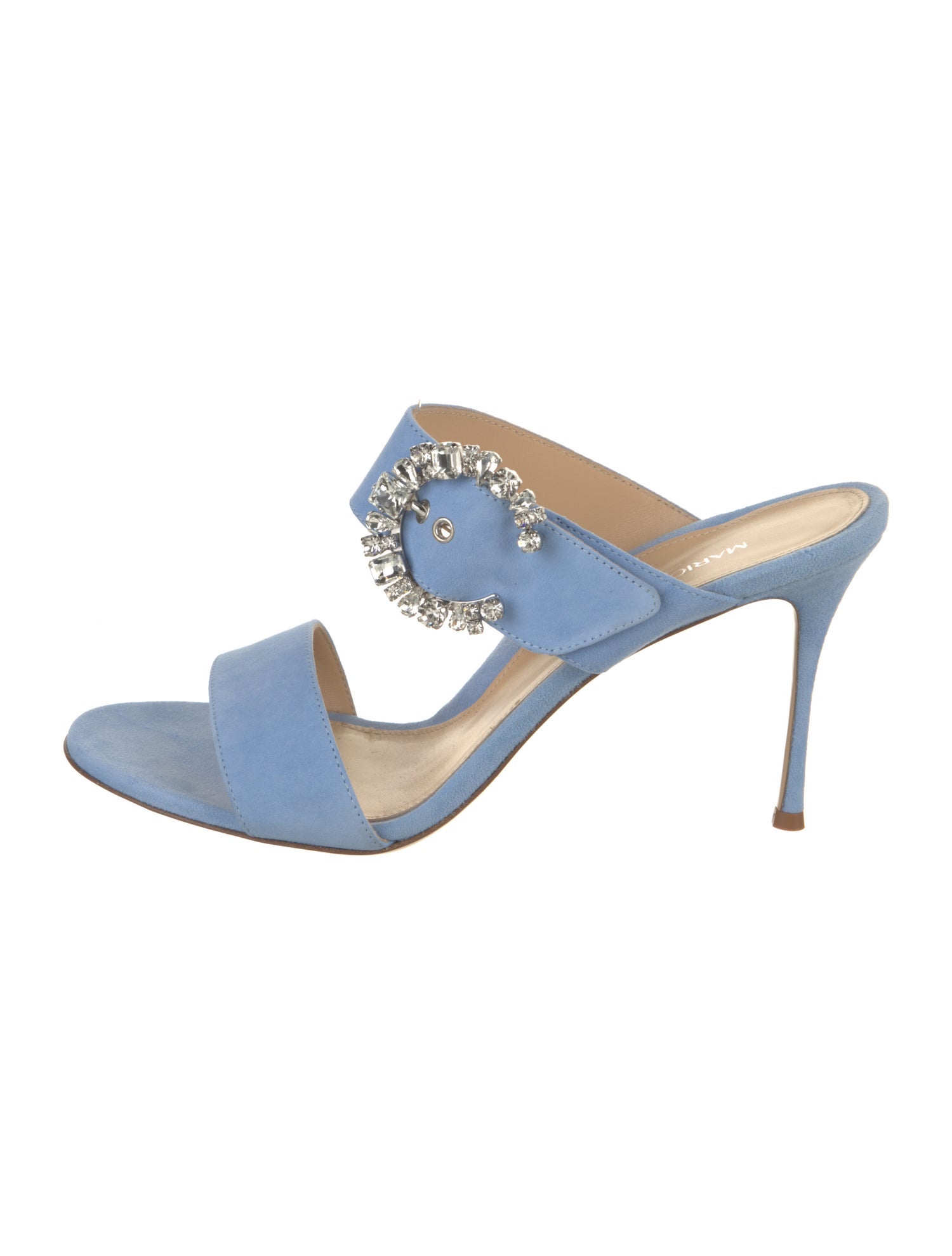 Marion Parke Suede Crystal Embellishments Slides w/ Tags