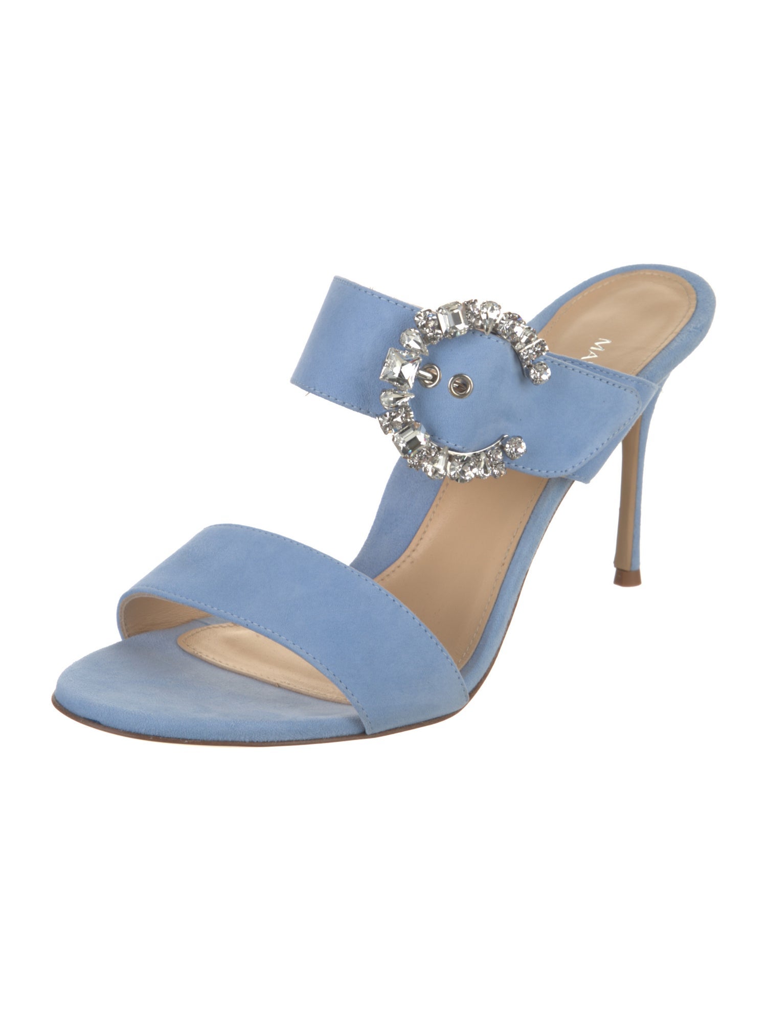 Marion Parke Suede Crystal Embellishments Slides w/ Tags