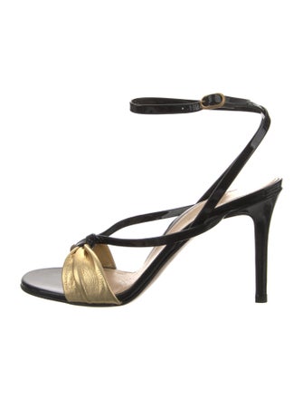 Marion Parke Leather Colorblock Pattern Sandals