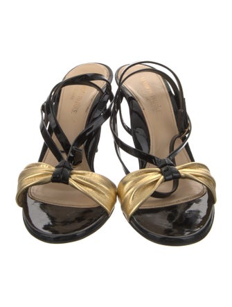 Marion Parke Leather Colorblock Pattern Sandals