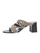 Marion Parke Leather Animal Print Slides