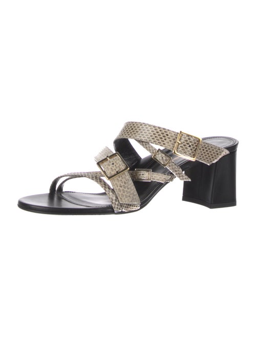 Marion Parke Leather Animal Print Slides