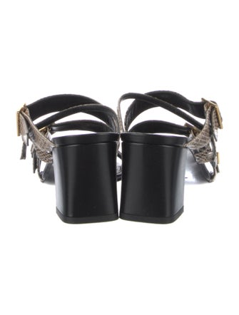 Marion Parke Leather Animal Print Slides